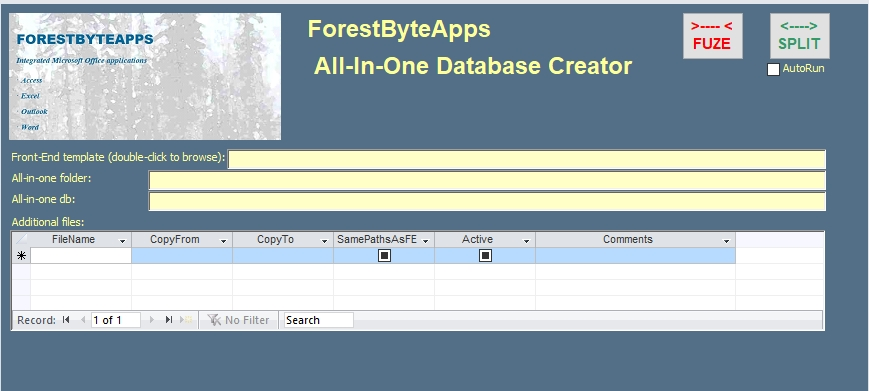 FBA Fuze - All-in-one MS Access database creator